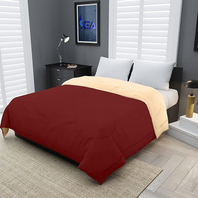 Relaxfeel Solid Single Comforter for  Heavy Winter(Poly Cotton, Maroon & Peach)