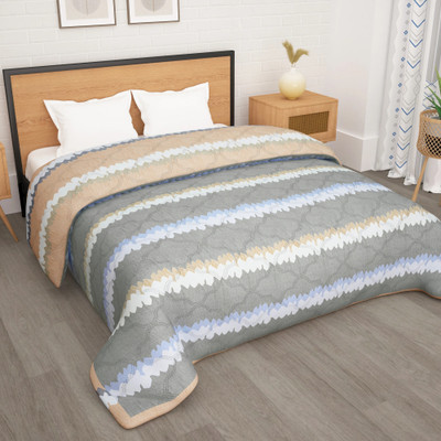 Story@home Abstract Double Comforter for  AC Room(Microfiber, Grey)