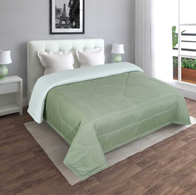 KAARIGIRI Solid Double Comforter for  Mild Winter(Cotton, Green)