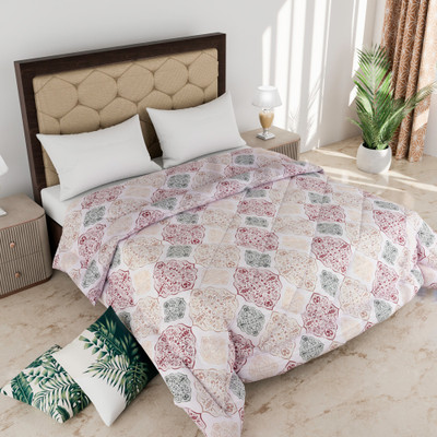 Comfowell Solid Single Comforter for  Heavy Winter(Poly Cotton, White Cheak)