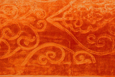 shree karni export Self Design Double Mink Blanket for  AC Room(Microfiber, Orange)