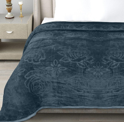 Retreat Solid Double AC Blanket for  Heavy Winter(Microfiber, Grey)