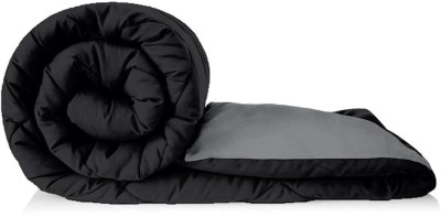 Navhal Solid Single Comforter for  Heavy Winter(Poly Cotton, BLACK & GREY)