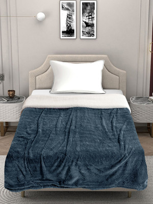 Fabinaliv Solid Single Comforter for  Mild Winter(Woollen Blend, Dark Grey)