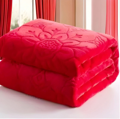 kirshinaENTERPRISES Floral Single AC Blanket for  Mild Winter(Microfiber, Red)