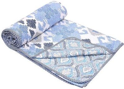 ruhfab Printed Single Dohar for  AC Room(Cotton, Blue)