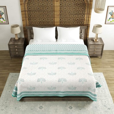 Blocks Of India Paisley Double Dohar for  AC Room(Cotton, Green)
