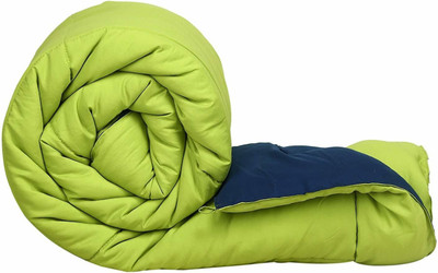 Jinaya's Solid Double Comforter for  Mild Winter(Cotton, Blue/Green)