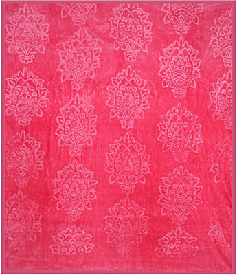 Aorihome Floral Single Mink Blanket for  Heavy Winter(Microfiber, Pink)