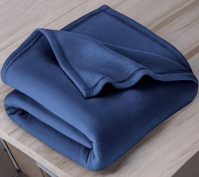 Bishwas Handloom Solid Double AC Blanket for  AC Room(Polyester, Dark Blue)