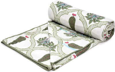 Aditya Printed Double Dohar for  AC Room(Cotton, Multicolor)