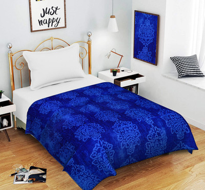 Flipkart Perfect Homes Self Design Single Mink Blanket for  Mild Winter(Microfiber, Blue)