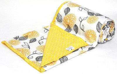 Trance Home Linen Printed Double Dohar for  Heavy Winter(Cotton, Yellow White Flower Abstr)