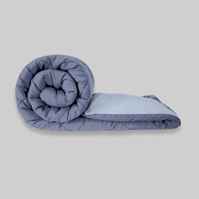 KORBIN Solid Single Comforter for  AC Room(Poly Cotton, Blue-Sky Blue)