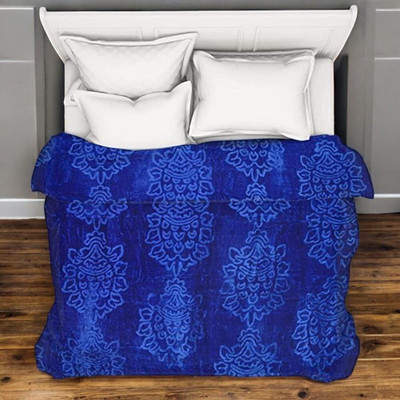 Retreat Self Design Single AC Blanket for  Heavy Winter(Polyester, Blue)