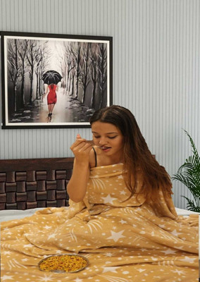 SIMAM 3D Printed Double AC Blanket for  AC Room(Microfiber, BROWN FLORAL 15)