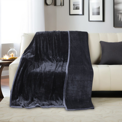 Crafteal Solid Double AC Blanket for  AC Room(Microfiber, Black)
