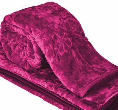 shree karni export Self Design Double Mink Blanket for  AC Room(Microfiber, Multicolor)