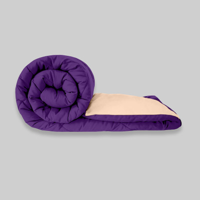 Texcasaa Solid Single Quilt for  Heavy Winter(Polyester, Purple & Peach)