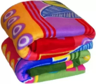 MFI Abstract Single Fleece Blanket for  AC Room(Polyester, Multicolor)