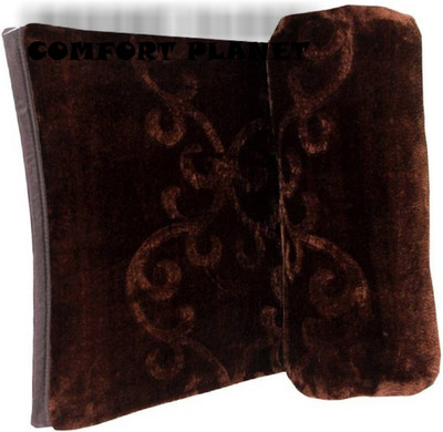 COMFORT PLANET Self Design Double Mink Blanket for  Mild Winter(Woollen Blend, Brown)