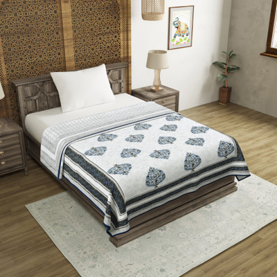 Blocks Of India Paisley Single Dohar for  AC Room(Cotton, Blue, Grey)