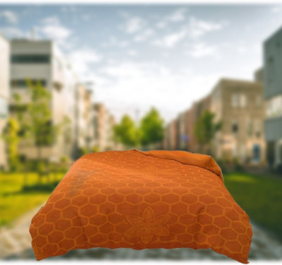 Shivam impex Solid Double Khes Blanket for  Heavy Winter(Microfiber, Orange)