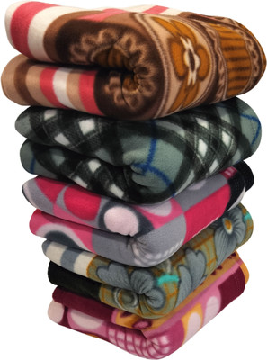 HOMIEE Floral Single Fleece Blanket for  Heavy Winter(Polyester, 5 set type-02)