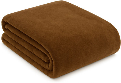n g products Solid Single Fleece Blanket for  Mild Winter(Polyester, Brown)