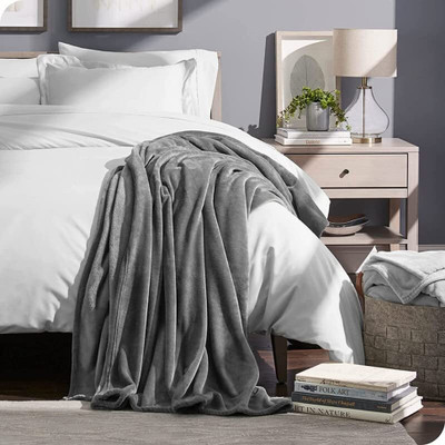 SANJU CORPORTION Solid Double AC Blanket for  AC Room(Microfiber, GREY 30)