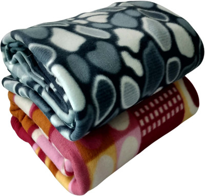 HOMIEE Floral Single Ghongadi Blanket for  Mild Winter(Polyester, Multi3)