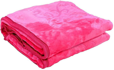 Aorihome Floral Single Mink Blanket for  Heavy Winter(Microfiber, Pink)