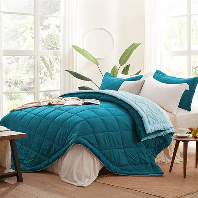 Sasimo Solid Double Comforter for  AC Room(Microfiber, Oceanblue, Mildblue)