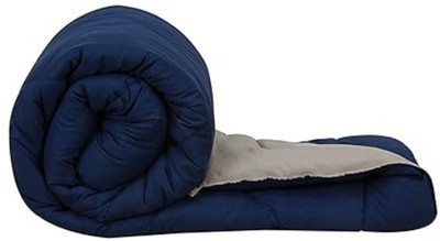 Icm Checkered Double Comforter for  Mild Winter(Poly Cotton, Blue, Grey)