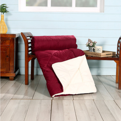 Sofolite Home Solid Double AC Blanket for  AC Room(Poly Cotton, Red)