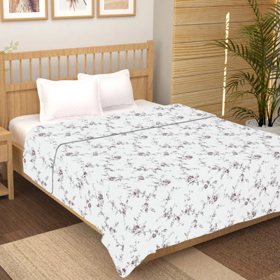 LINENWALAS Floral Single AC Blanket for  AC Room(Cotton, Vineyard)