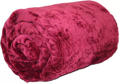 N Decor Solid Single Mink Blanket for  AC Room(Microfiber, Maroon)