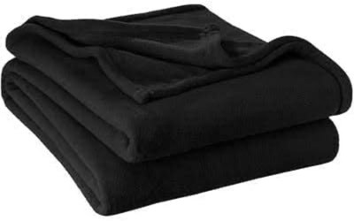 MONTEBELLO Solid Single AC Blanket for  AC Room(Woollen Blend, Black)
