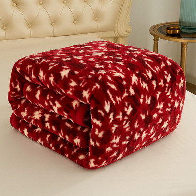 HOLYKRAFT Embroidered Double Mink Blanket for  Heavy Winter(Microfiber, Maroon)