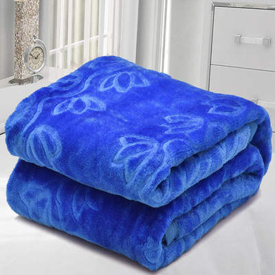 Shivam impex Solid Double Mink Blanket for  Heavy Winter(Woollen Blend, Purple)