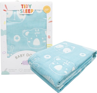 TIDY SLEEP Animal Crib Swaddling Baby Blanket for  AC Room(Cotton, Blue)