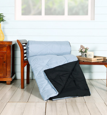 Sofolite Home Solid Double AC Blanket for  AC Room(Poly Cotton, Black)