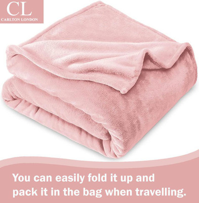 CARLTON LONDON Solid Double AC Blanket for  AC Room(Polyester, Pink-A)