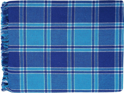Saagar Tex Checkered Single AC Blanket for  AC Room(Cotton, Blue)