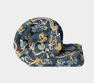 Comfowell Printed Single Quilt for  Heavy Winter(Poly Cotton, Blue & Golden Bell B)