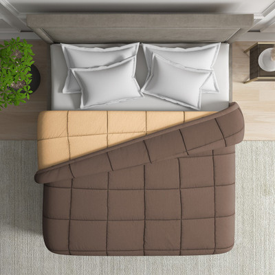 Wakefit Solid Single Comforter for  Mild Winter(Polyester, Brown and Beige)