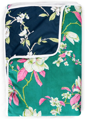 Divine Casa Printed Single Dohar for  AC Room(Microfiber, Green and Navy Blue)