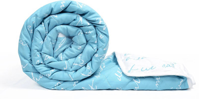 Divine Casa Printed Single Comforter for  Mild Winter(Microfiber, Air Blue and White)