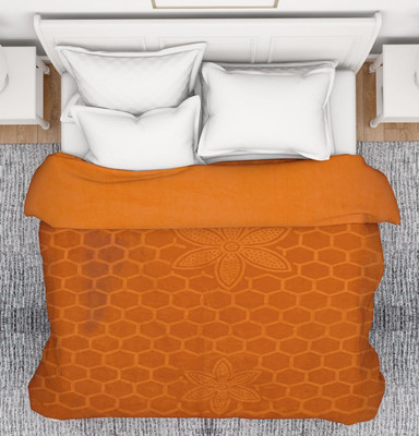 Shivam impex Self Design Double Woollen Blanket for  Heavy Winter(Microfiber, Gold)