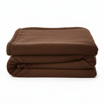 KLOTHO HOME Solid Single Fleece Blanket for  Heavy Winter(Microfiber, Brown)